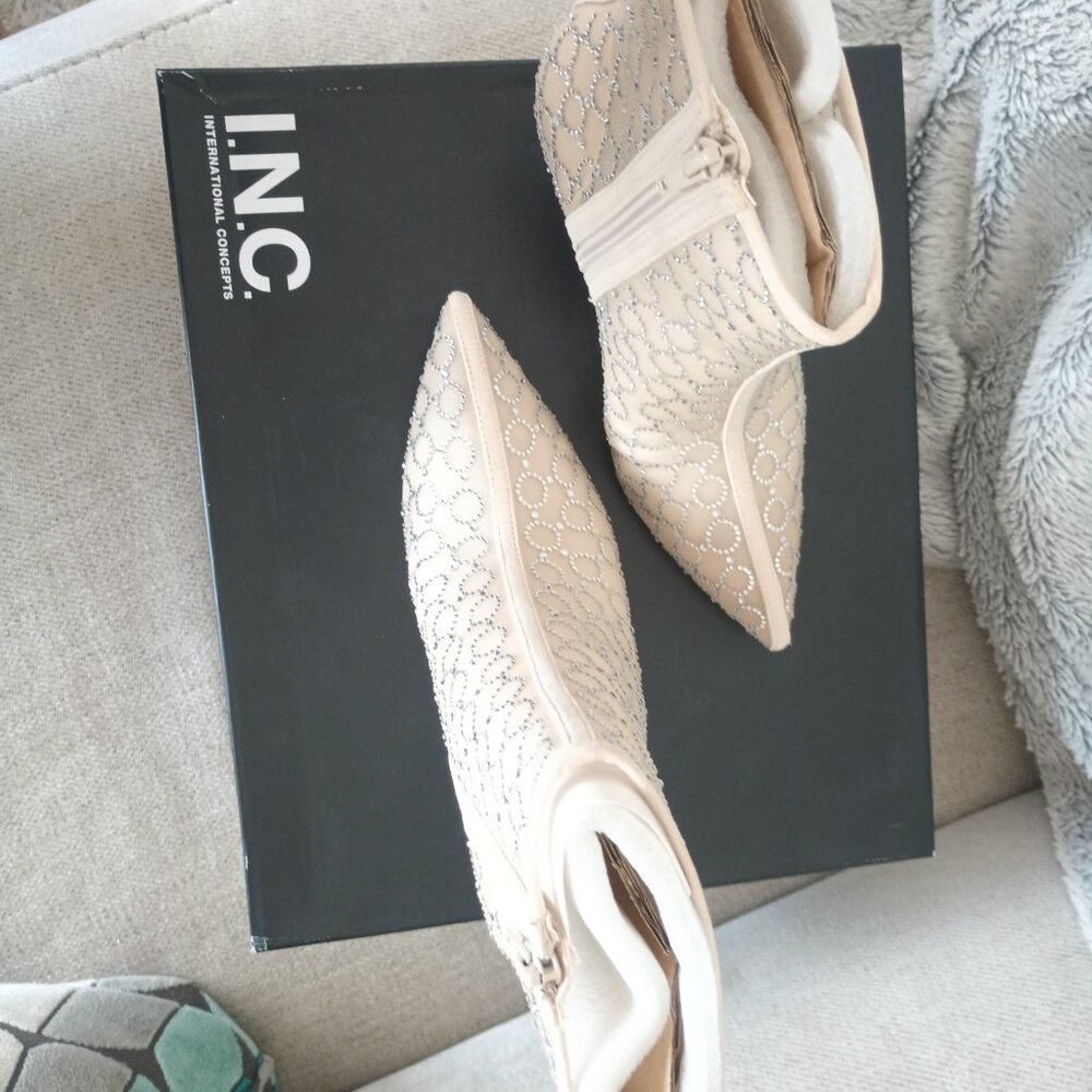 INC International Concepts Darissa Mesh Dress Bootie Nude 7 M MSRP $129 - Picture 8 of 10